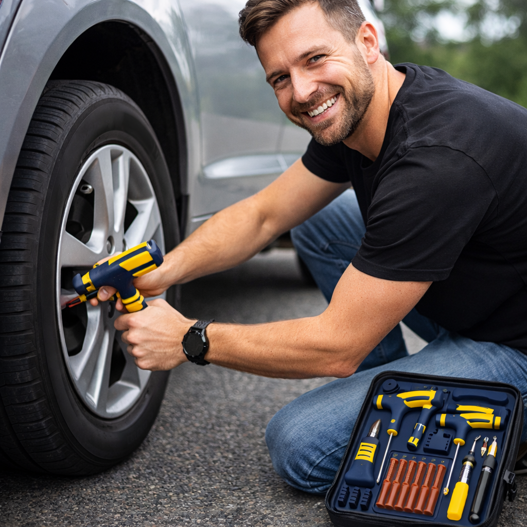 NEXILO™ Emergency Tire Repair Kit - Plug & Fix Flat Tires in Minutes