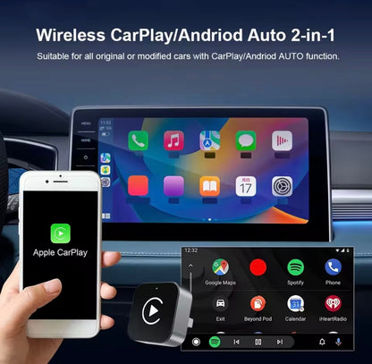 Wireless CarPlay & Android Auto Adapter- Plug & Play Conversion