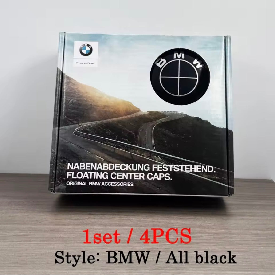Floating Wheel Center Caps- 4 PSC (56mm/68mm) BMW FULL BLACK