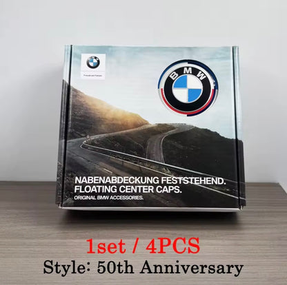 Floating Wheel Center Caps- 4 PSC (56mm/68mm) BMW 50th Anniversary