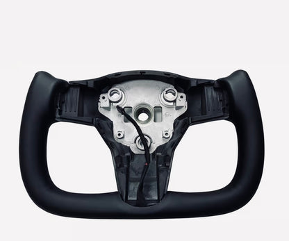 Custom BLACK TESLA Steering Wheel Carbon & NAPPA Leather & Heating