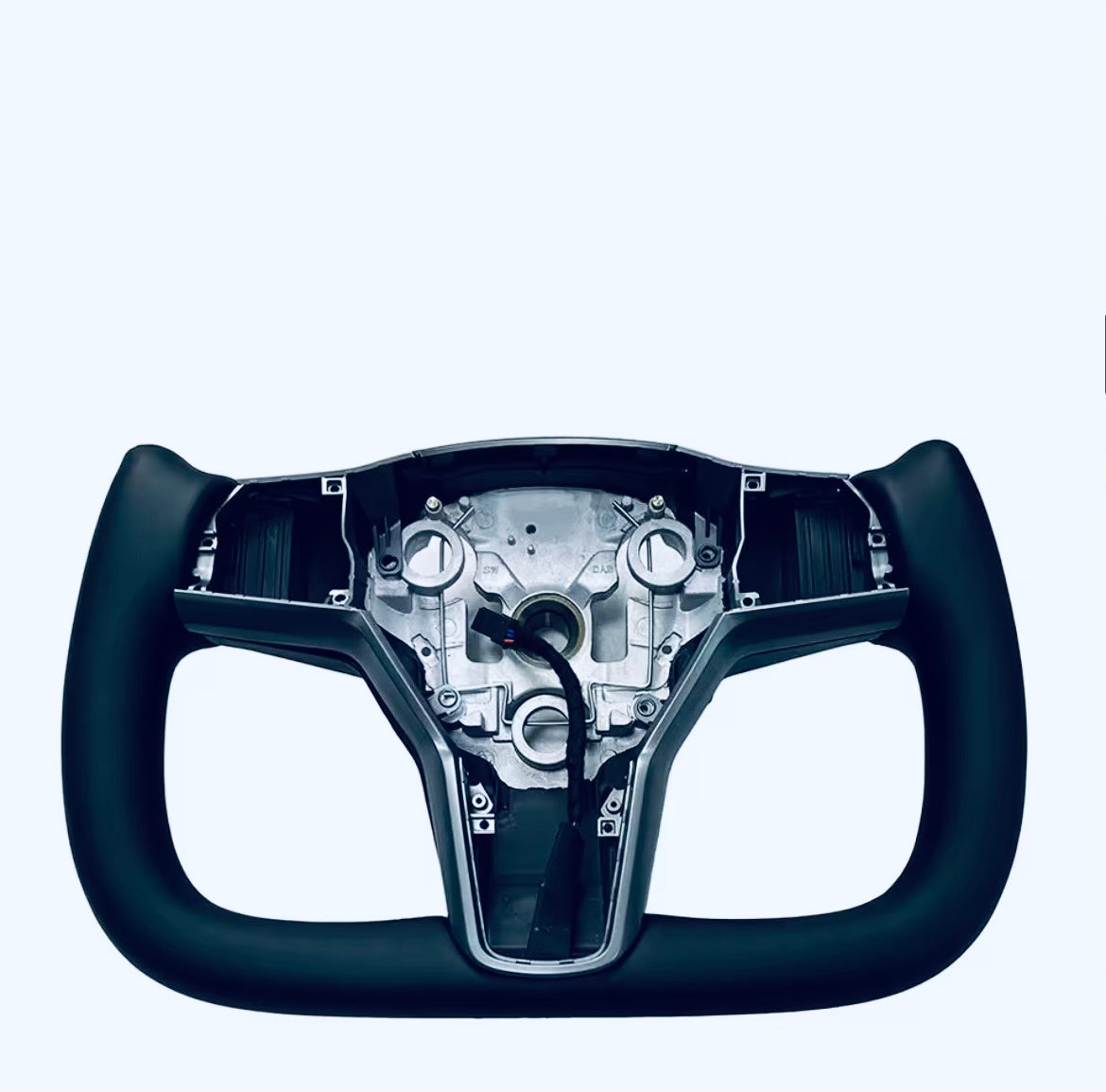 Custom BLACK TESLA Steering Wheel Carbon & NAPPA Leather & Heating NEW MODEL Y