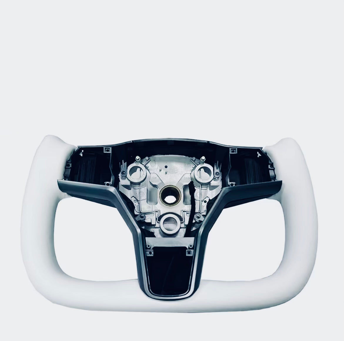 Custom WHITE TESLA Steering Wheel Carbon & NAPPA Leather & Heating NEW MODEL Y